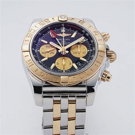 breitling chronomat 44 chronograph dual tone|breitling chronomat 44 black dial.